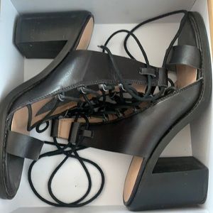 Strappy black free people chunky heels